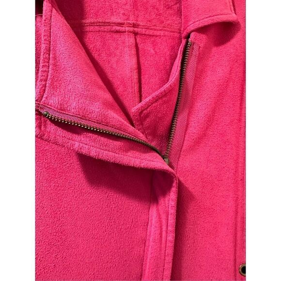 209 wst 38th women’s hot pink zip up jacket w/ button detail size 8 #34-0864 - Picture 3 of 5